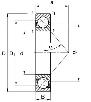 7222-B-XL- MP- Angular Contact Ball Bearing